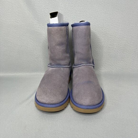 Womens UGG Boots Purple Classic Short Suede Wool Bold Blue Trim Malibu Boho Sz 6 - Picture 5 of 16